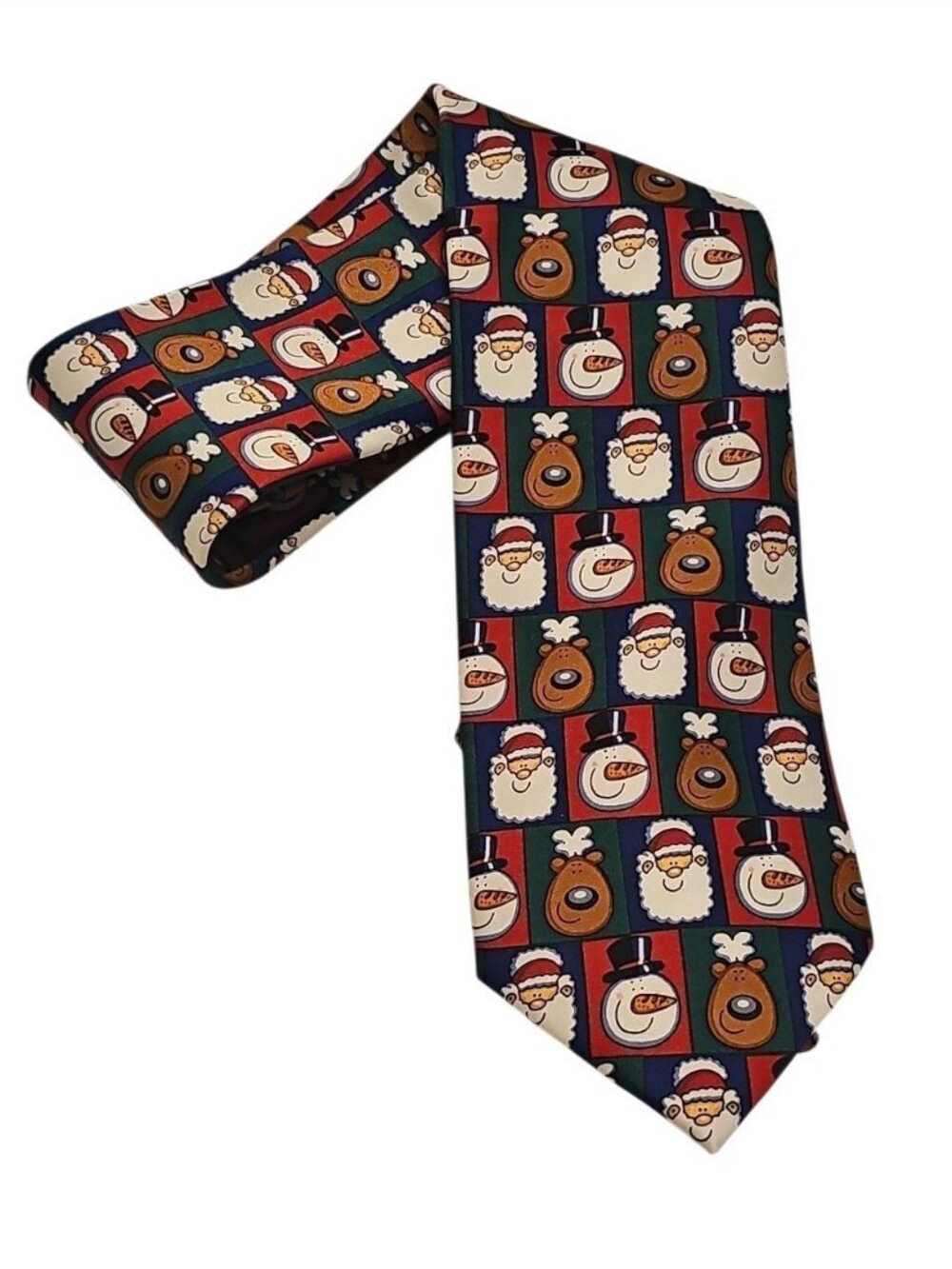 Festive Christmas Novelty Tie Santa Snowman & Reindeer Design